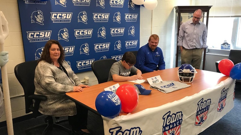 Football Partners with Team IMPACT and Signs Matthew Adamczyk