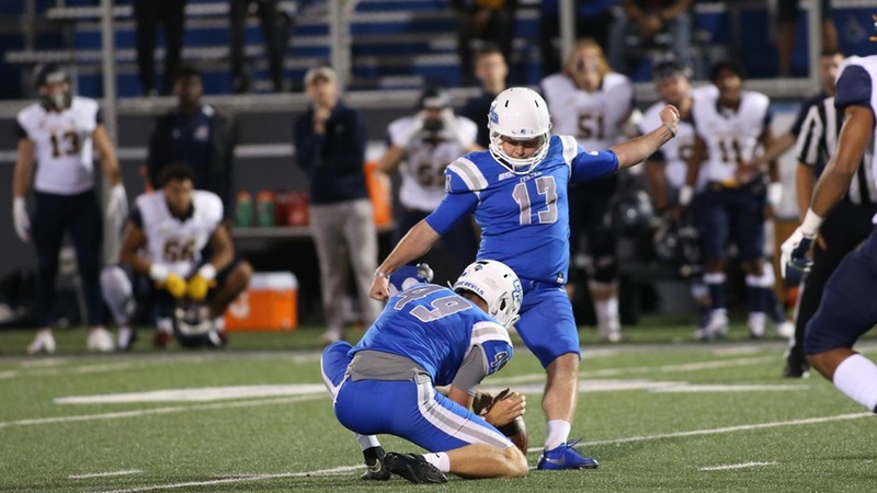 Football Wins Over Merrimack on Cole's Kick, 40-37