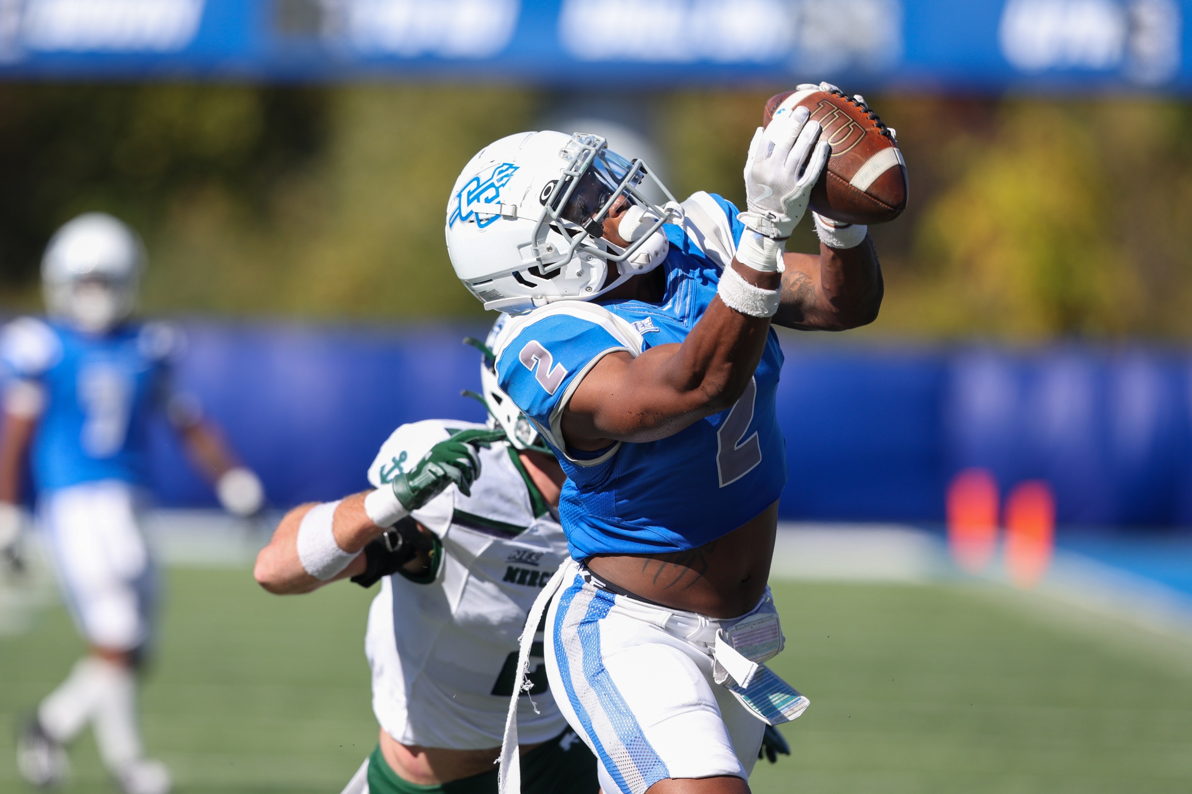 Paul Marsh, Jr. caught two touchdowns for  the Blue Devils (Brian Foley)