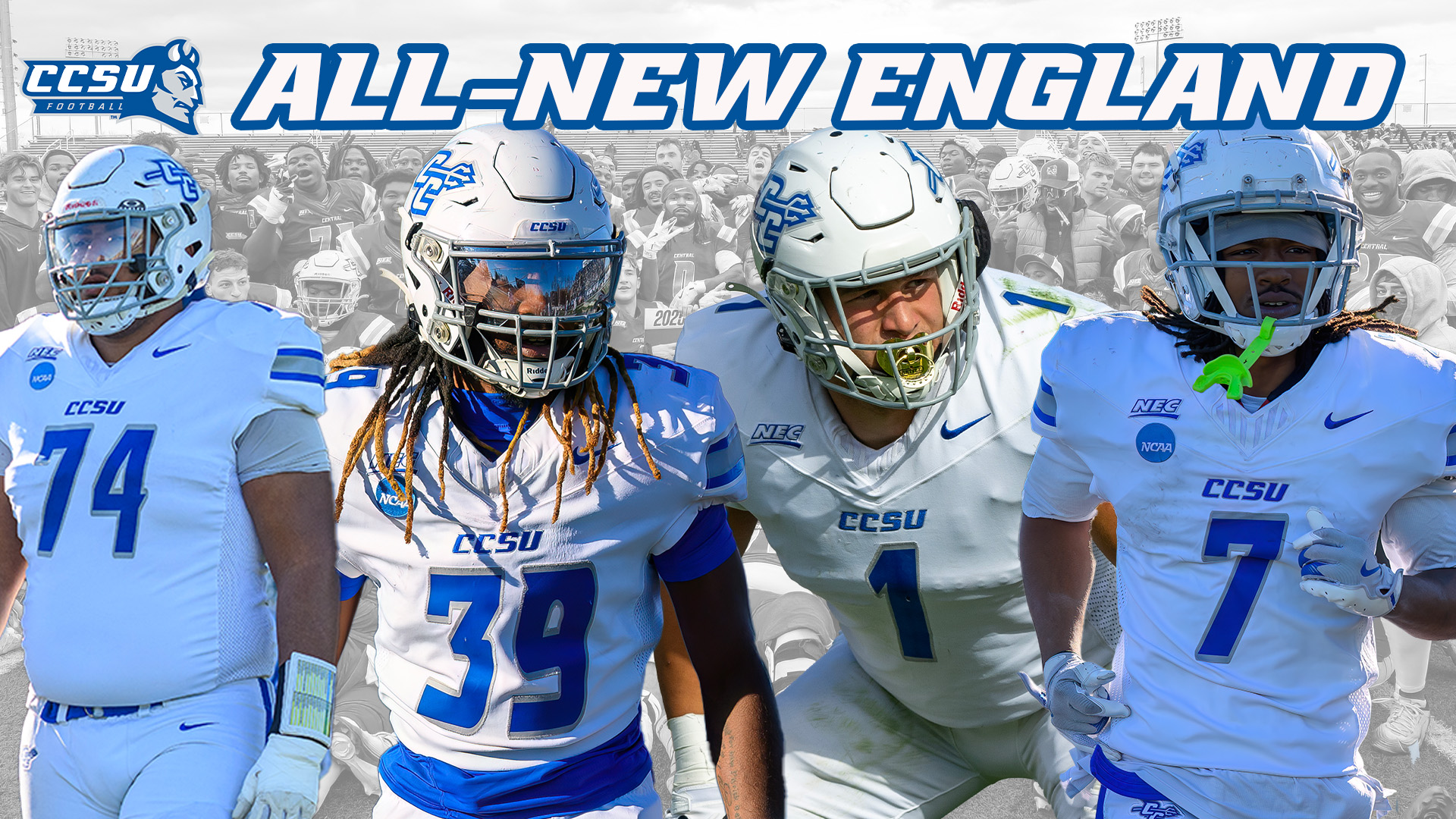 Four All-New England selections for the CCSU football team, the most in a season since at least 2008. (Photos: Steve McLaughlin)