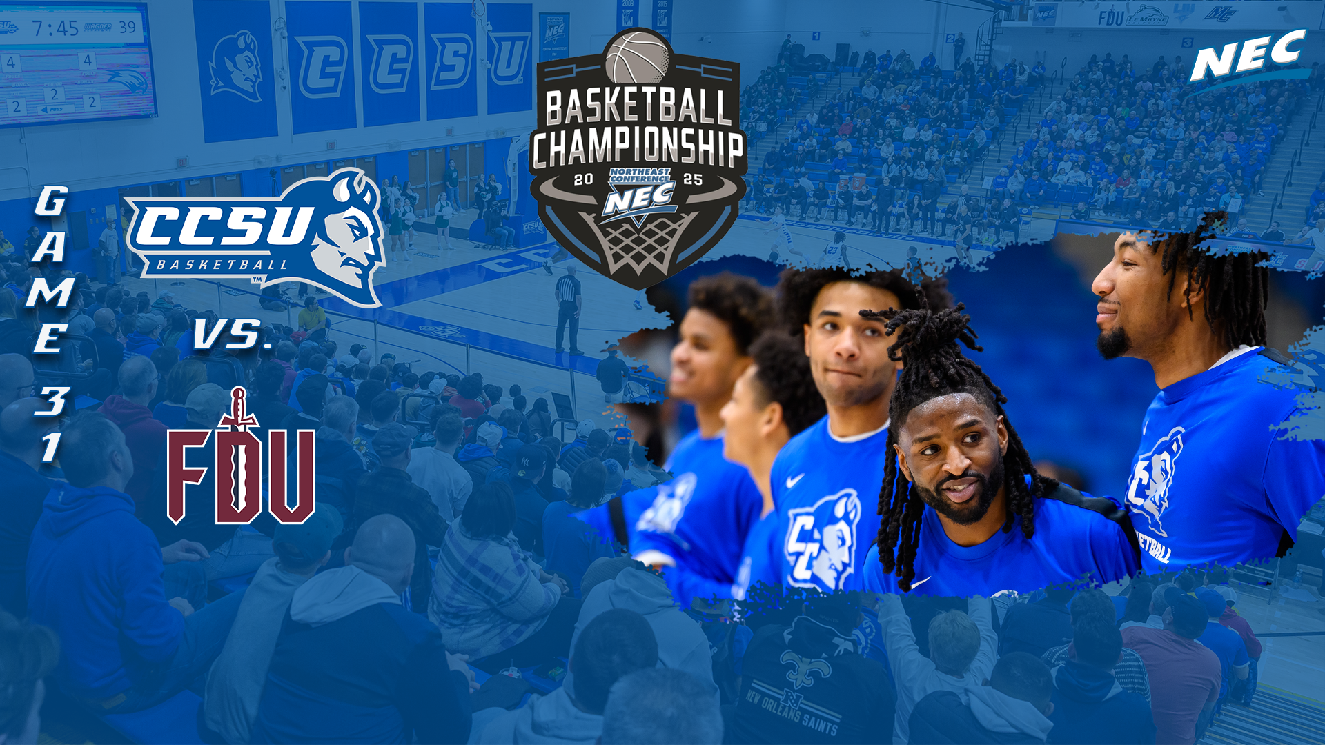 Men's Basketball Hosts FDU in NEC Tournament Semifinal