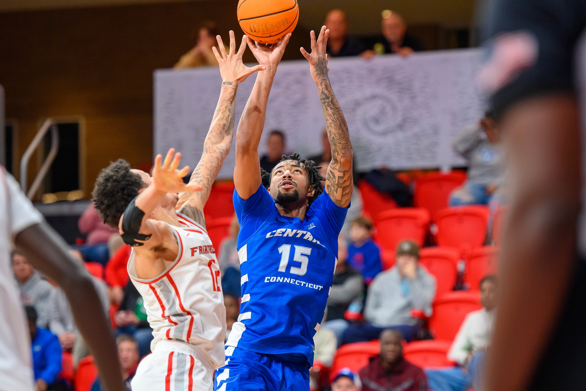 Jayden Brown had his first double-double in the win at Fairfield (Steve McLaughlin Photography)