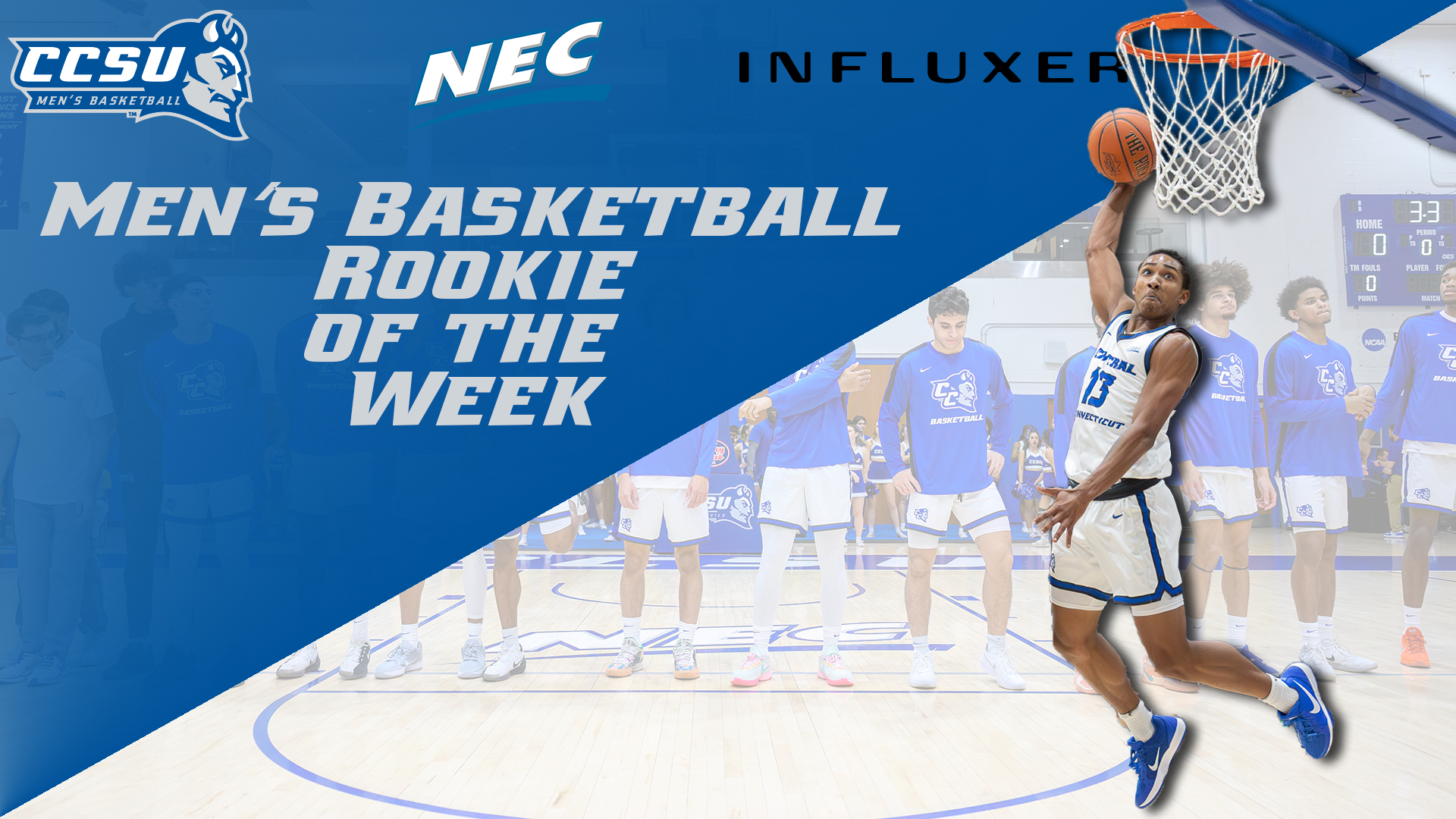 Reynolds Named Influxer/NEC Men's Basketball Rookie of the Week