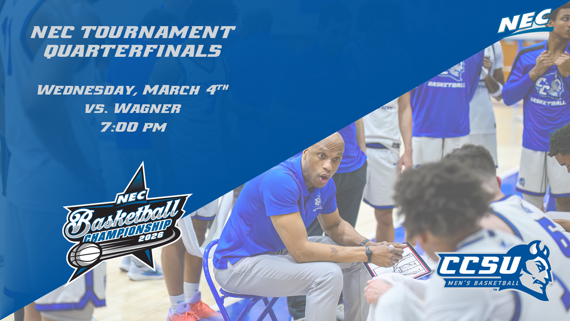 Men's Basketball Hosts Wagner to Open NEC Tournament Wednesday
