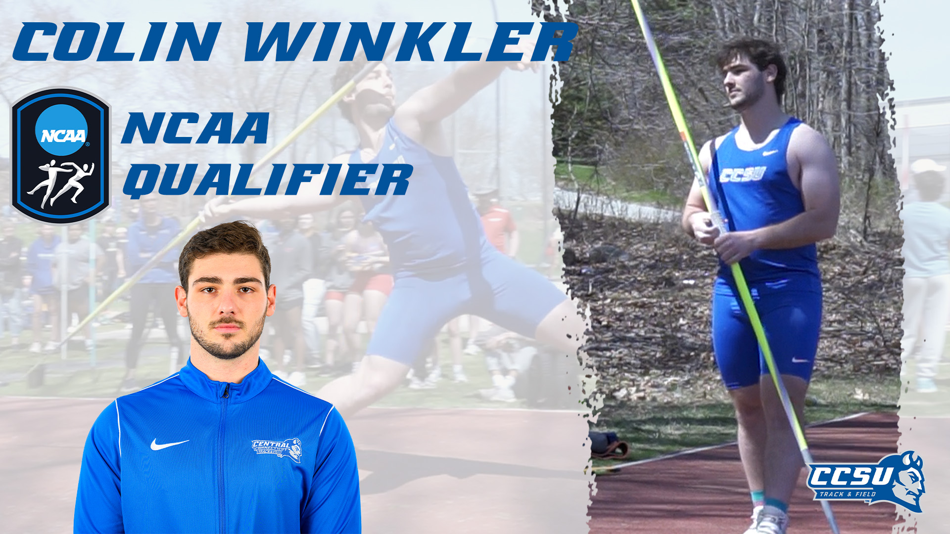 Colin Winkler is ranked 10th in the East Region in javelin, and is the CCSU school record holder in the event.