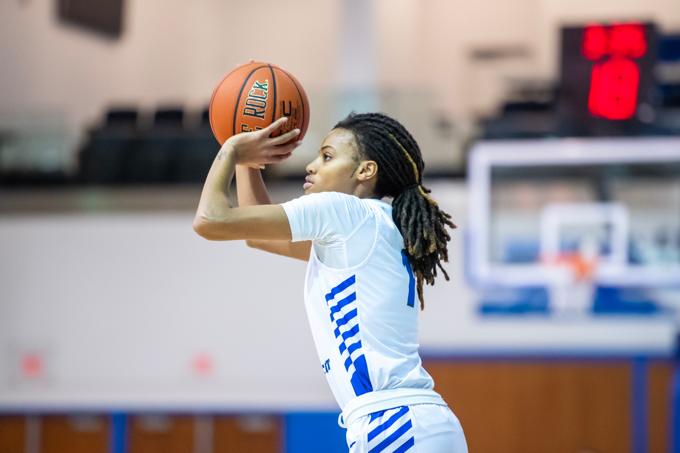 Forever Toppin equaled a career-high with five steals January 28, 2023 at Saint Francis. (Photo: Steve McLaughlin)