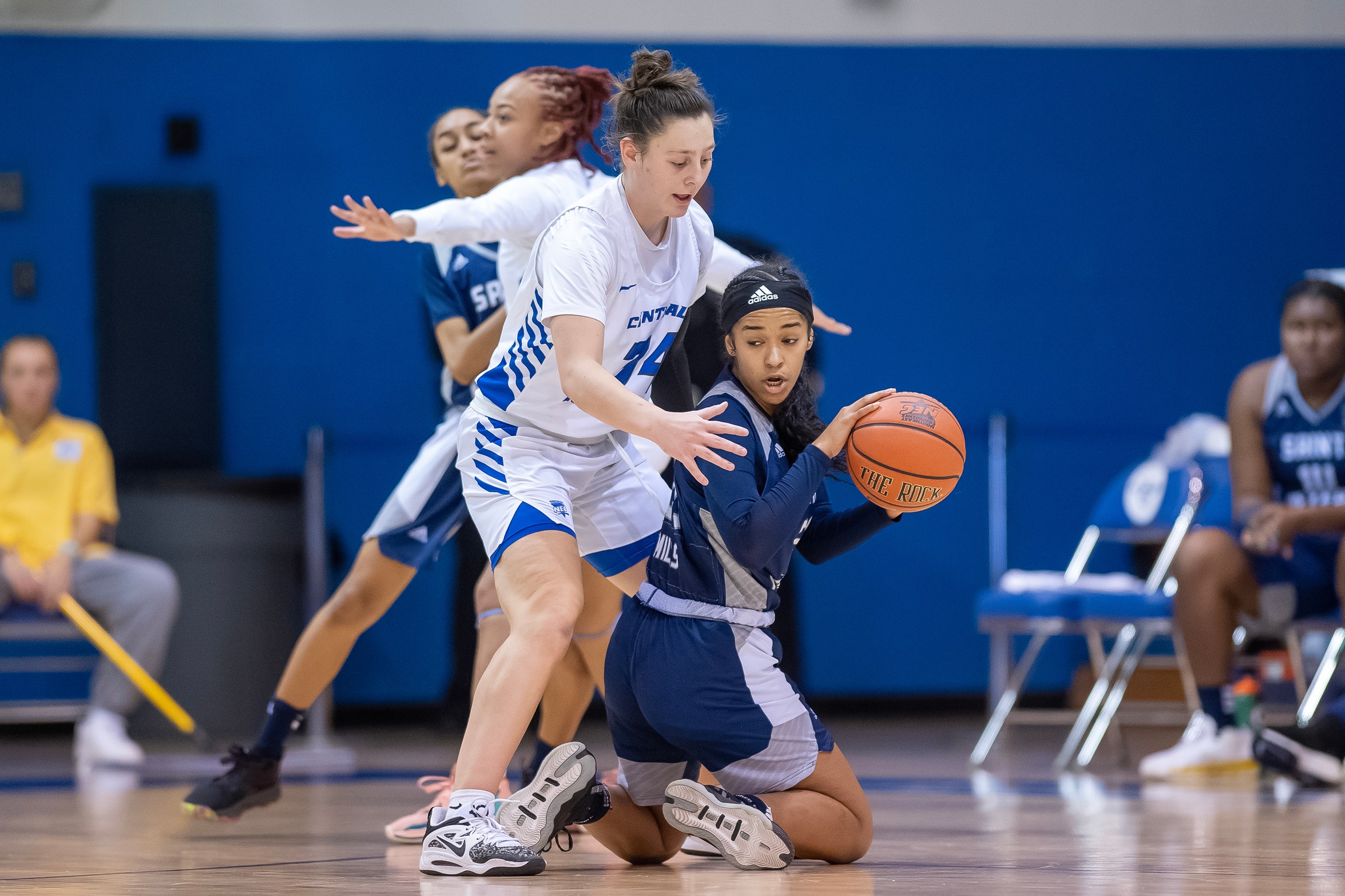Alli Napoli secured five offensive rebounds on Monday night, on her way to a career-high nine rebounds. (Photo: Steve McLaughlin)