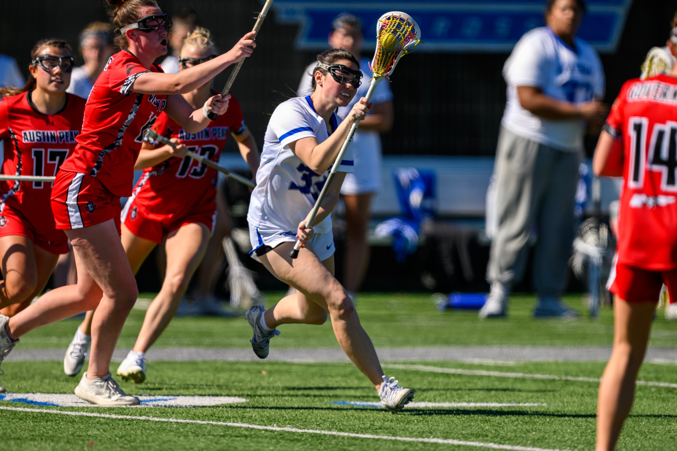 Audrey Canata scored twice in the CCSU lacrosse game versus Mercyhurst on March 21, 2026. (Photo: Steve McLaughlin)
