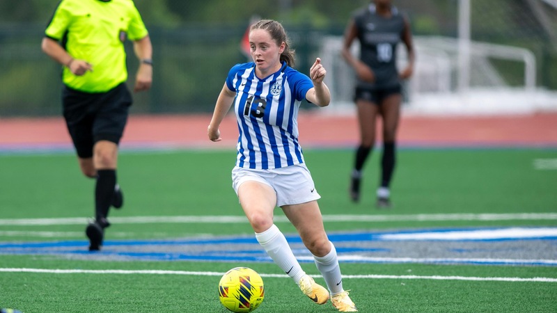 Aoife Horgan scored twice for the Blue Devils in a 2-0 week to earn NEC Offensive Player of the Week honors. (Photo: Steve McLaughlin)