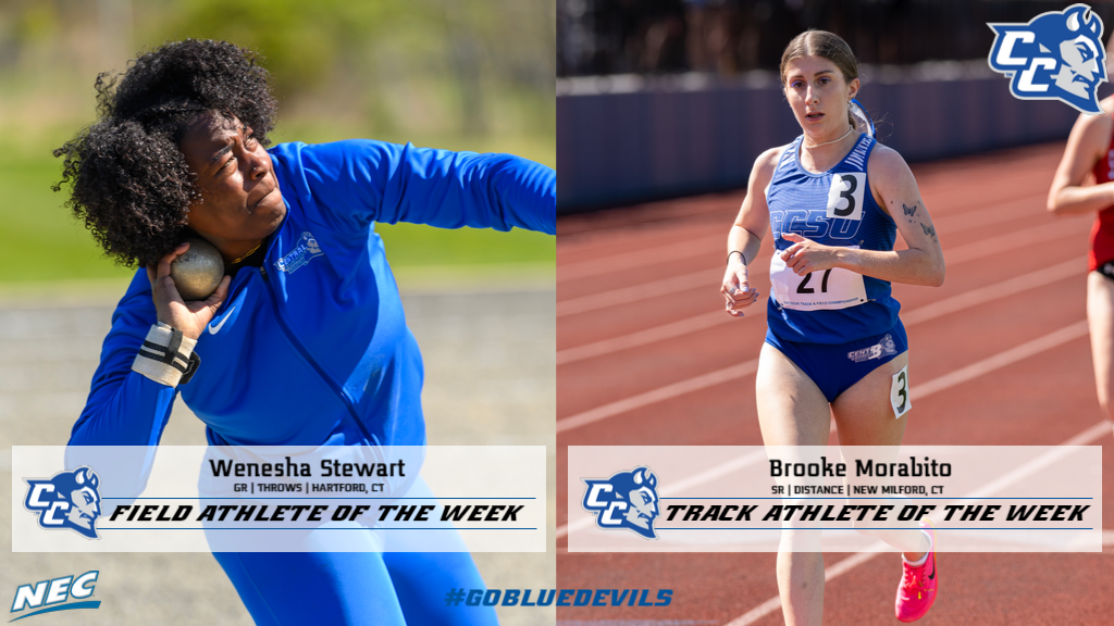 Morabito and Stewart Named NEC Track and Field Athletes of The Week