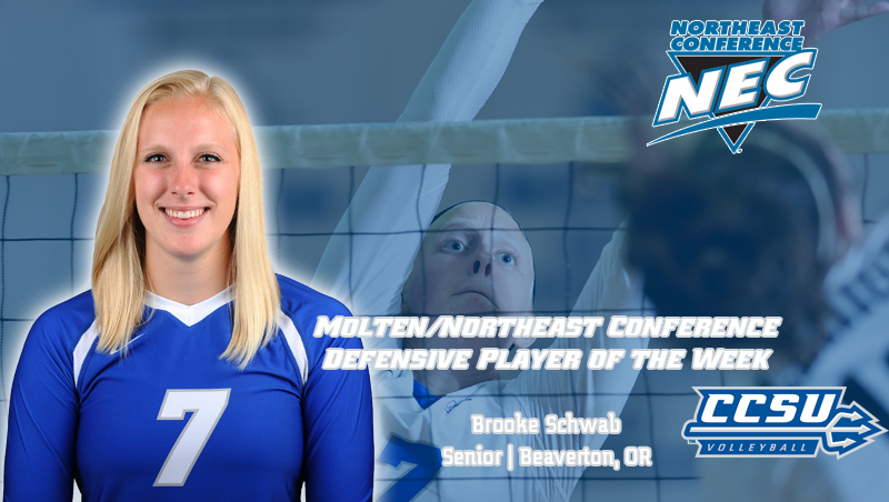 Schwab Named Molten/NEC Defensive Player of the Week