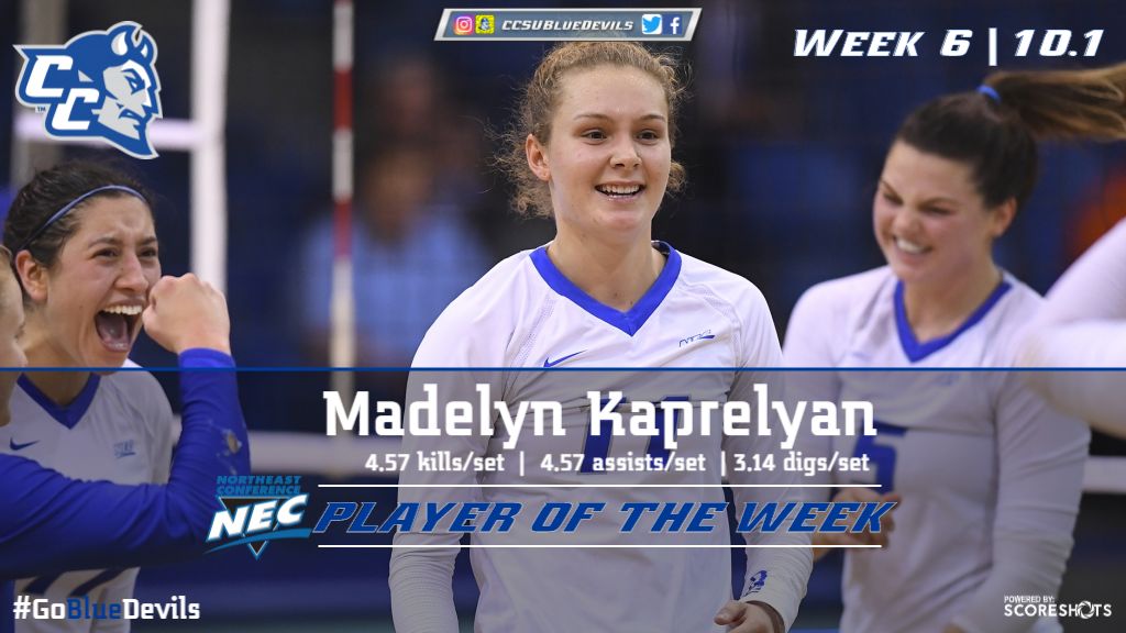 Kaprelyan Earns NEC Volleyball Weekly Honor