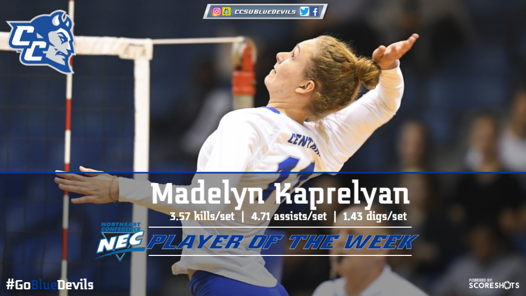 Kaprelyan Named Molten/NEC Volleyball Player of the Week